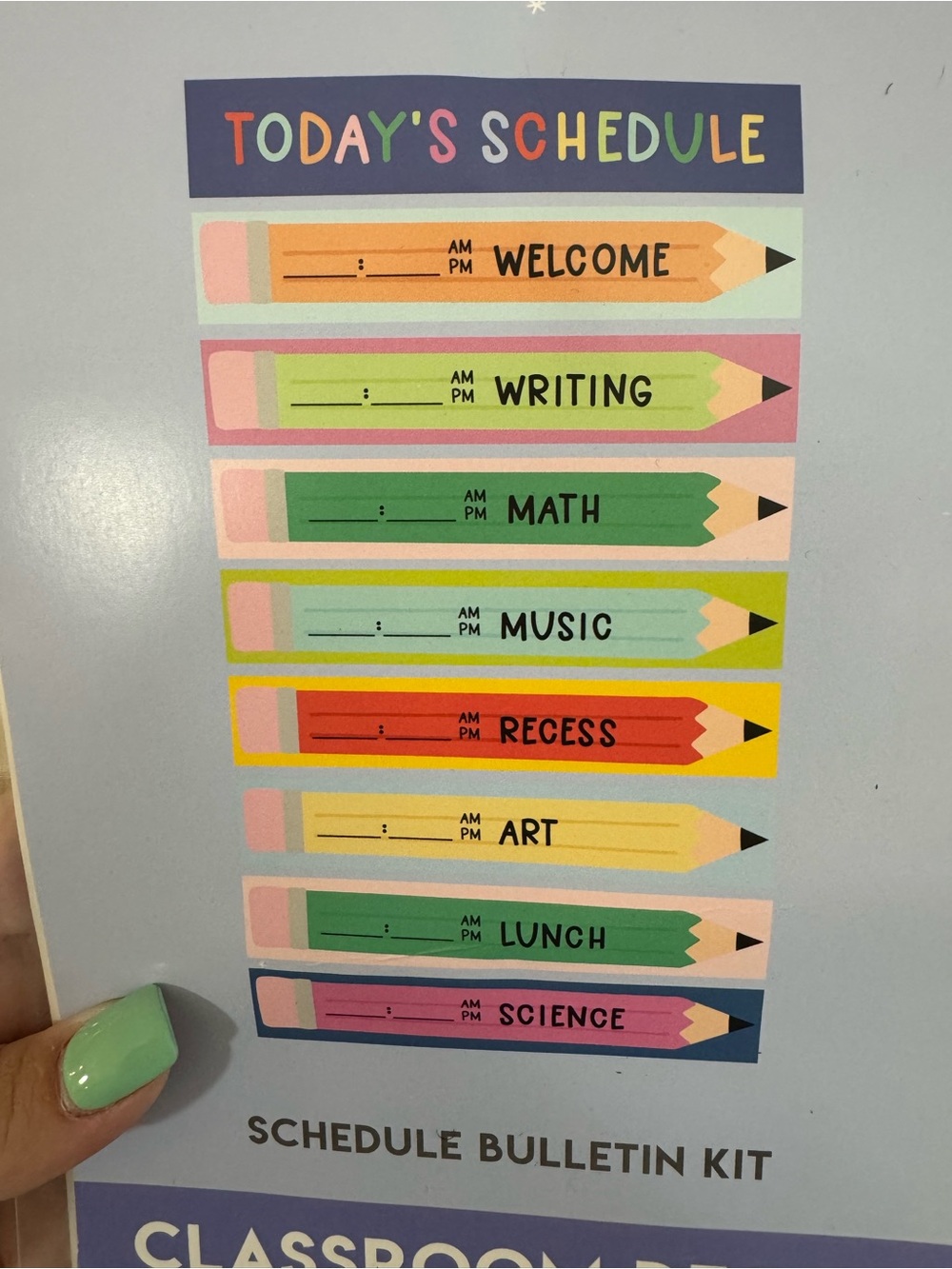 Today's Schedule Pencil-Themed Home Office Calendar Strips – Multicolor